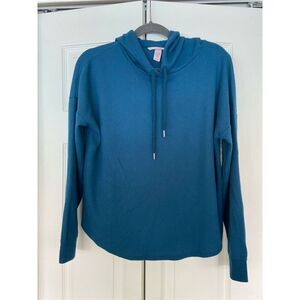 Victoria’s Secret Women's Turquoise Waffle Knit Hoodie Jacket Size M